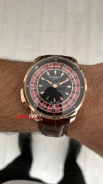 Jacob & Co. Casino Rulet Kahverengi 44mm Rosegold Replika Saat