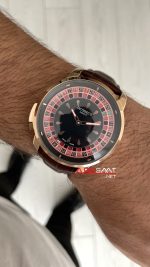 Jacob & Co. Casino Rulet Kahverengi 44mm Rosegold Replika Saat