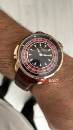 Jacob & Co. Casino Rulet Kahverengi 44mm Rosegold Replika Saat