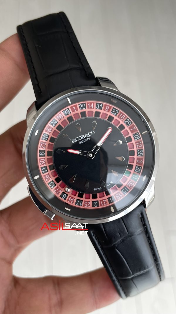 Jacob & Co. Casino Rulet Siyah Kadran 44mm Silver Replika Saat Jacob & Co. Casino Rulet Siyah Kadran 44mm Silver Replika Saat