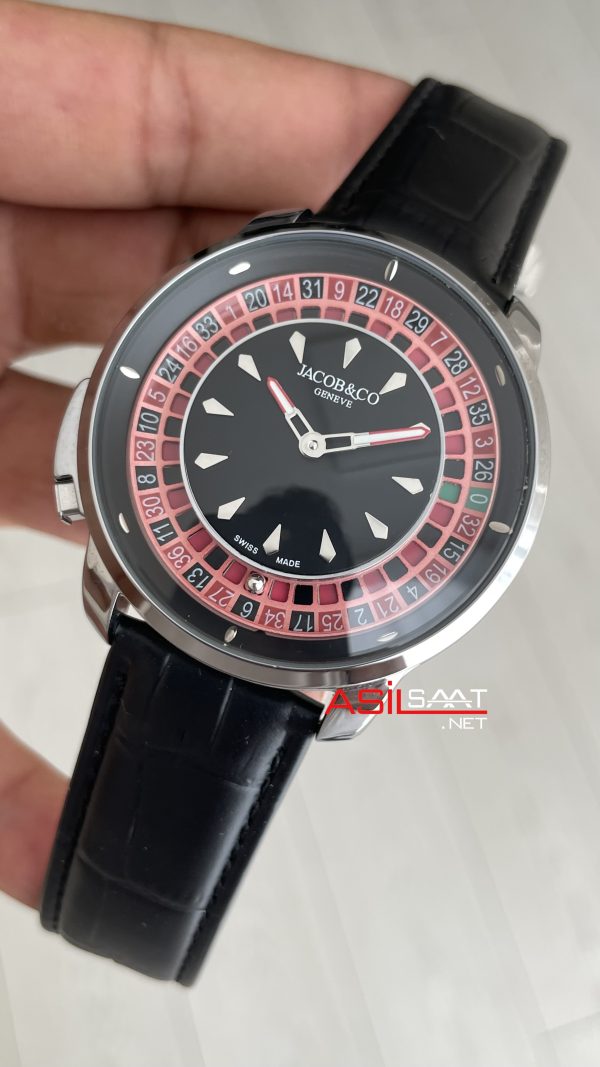 Jacob & Co. Casino Rulet Siyah Kadran 44mm Silver Replika Saat Jacob & Co. Casino Rulet Siyah Kadran 44mm Silver Replika Saat