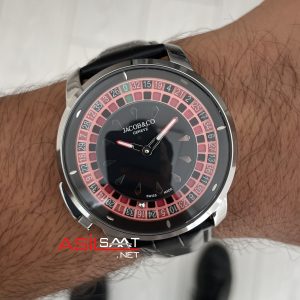 Jacob & Co. Casino Rulet Siyah Kadran 44mm Silver Replika Saat