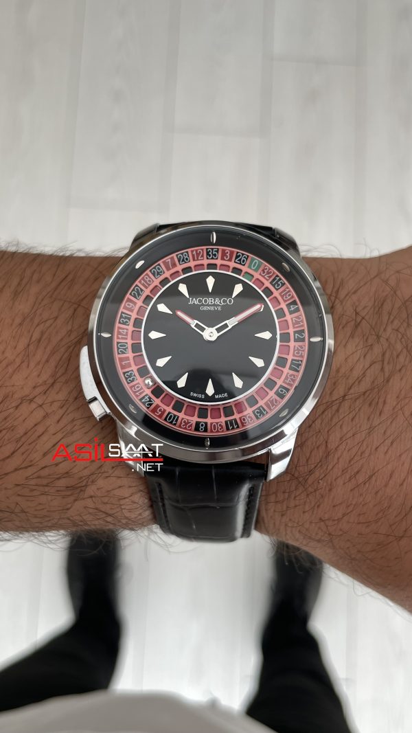 Jacob & Co. Casino Rulet Siyah Kadran 44mm Silver Replika Saat Jacob & Co. Casino Rulet Siyah Kadran 44mm Silver Replika Saat