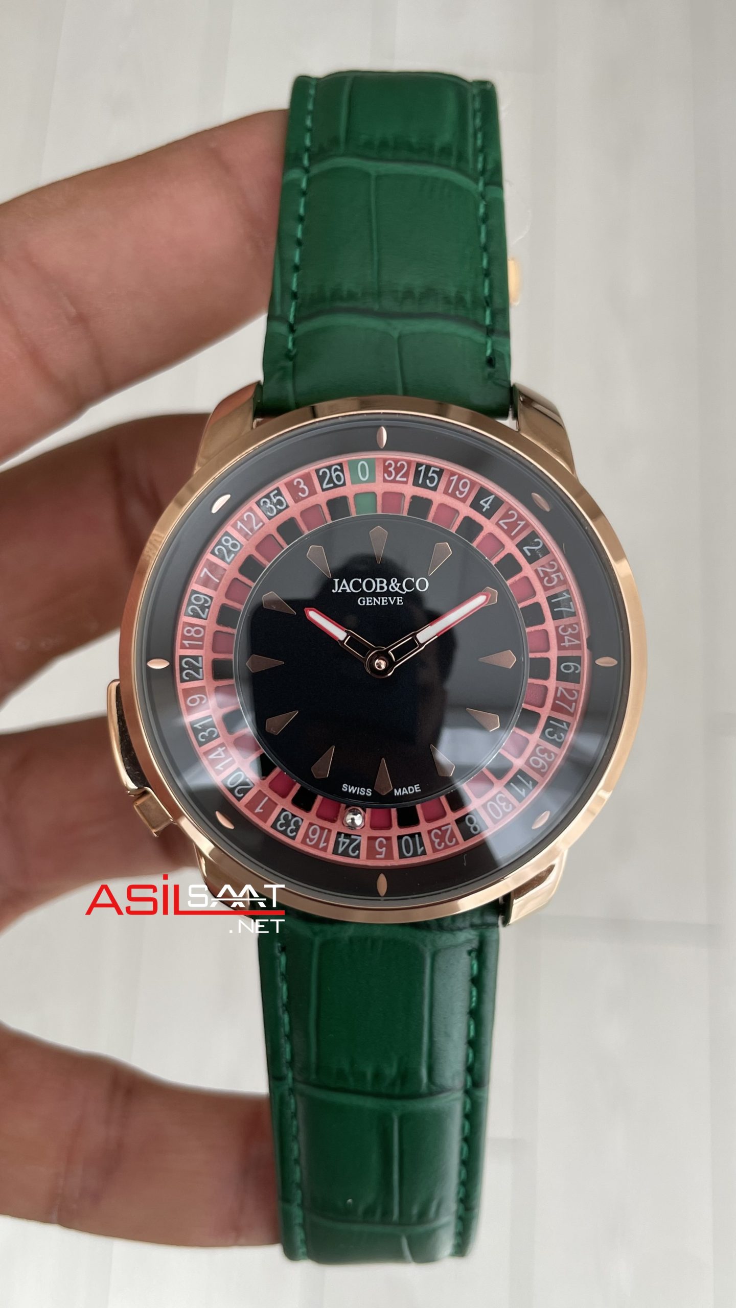 Jacob & Co. Casino Rulet Yeşil 44mm Rosegold