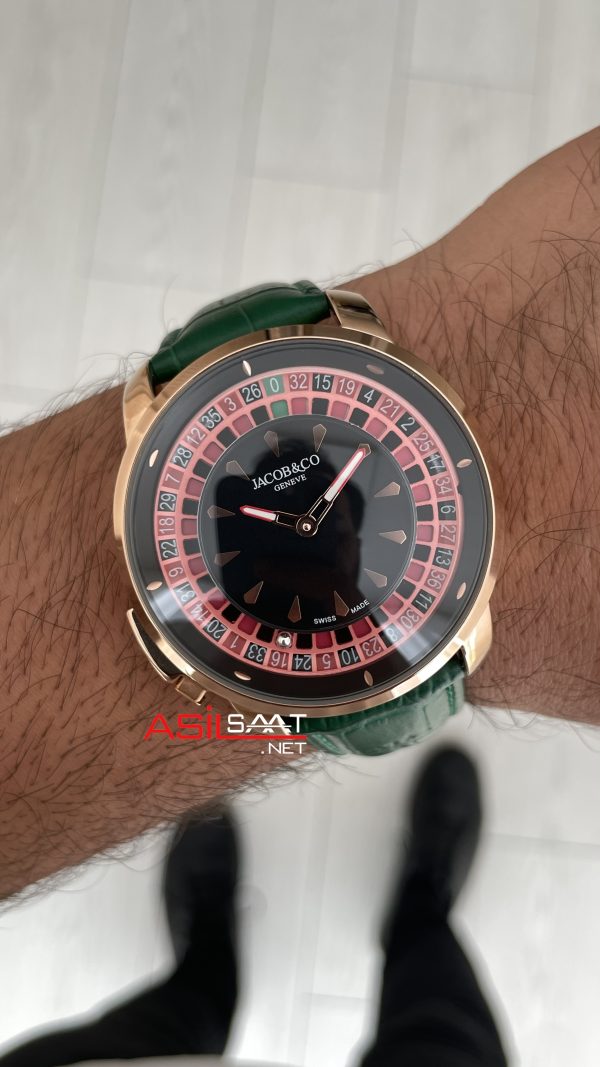 Jacob & Co. Casino Rulet Yeşil 44mm Rosegold Jacob & Co. Casino Rulet Yeşil 44mm Rosegold