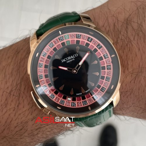 Jacob & Co. Casino Rulet Yeşil 44mm Rosegold