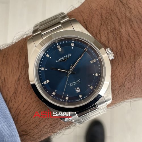 Longines Conquest Diamond Mavi Replika Saat