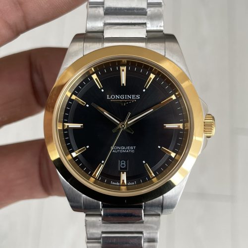 Longines Conquest Siyah Kadran 41mm Two Tone Gold