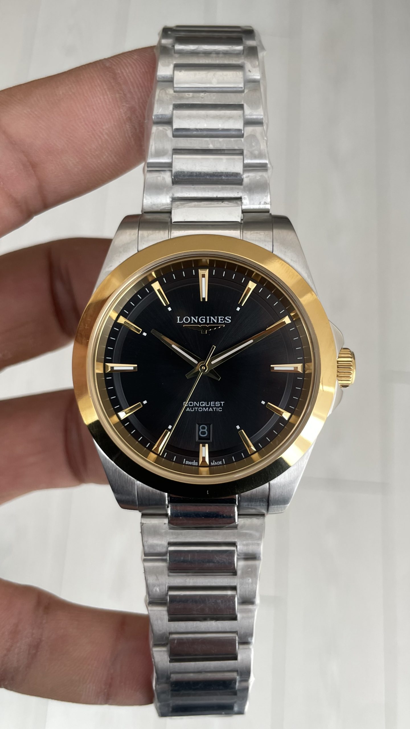 Longines Conquest Siyah Kadran 41mm Two Tone Gold