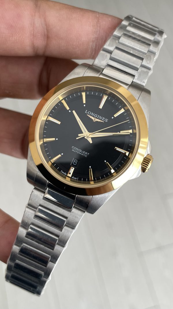 Longines Conquest Siyah Kadran 41mm Two Tone Gold