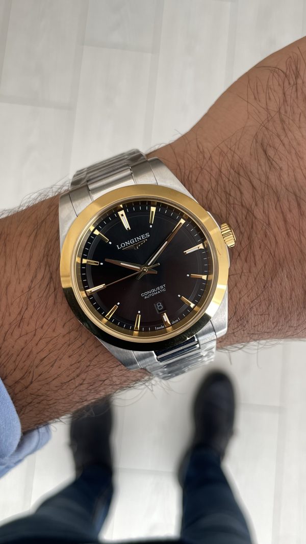 Longines Conquest Siyah Kadran 41mm Two Tone Gold