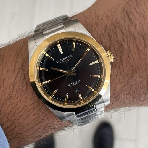 Longines Conquest Siyah Kadran 41mm Two Tone Gold