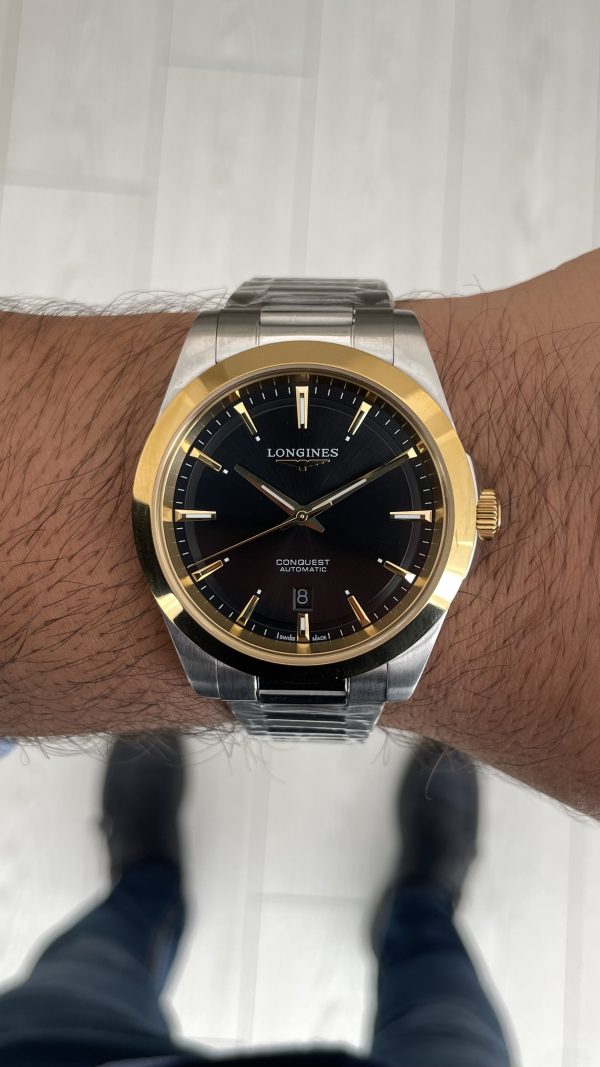 Longines Conquest Siyah Kadran 41mm Two Tone Gold