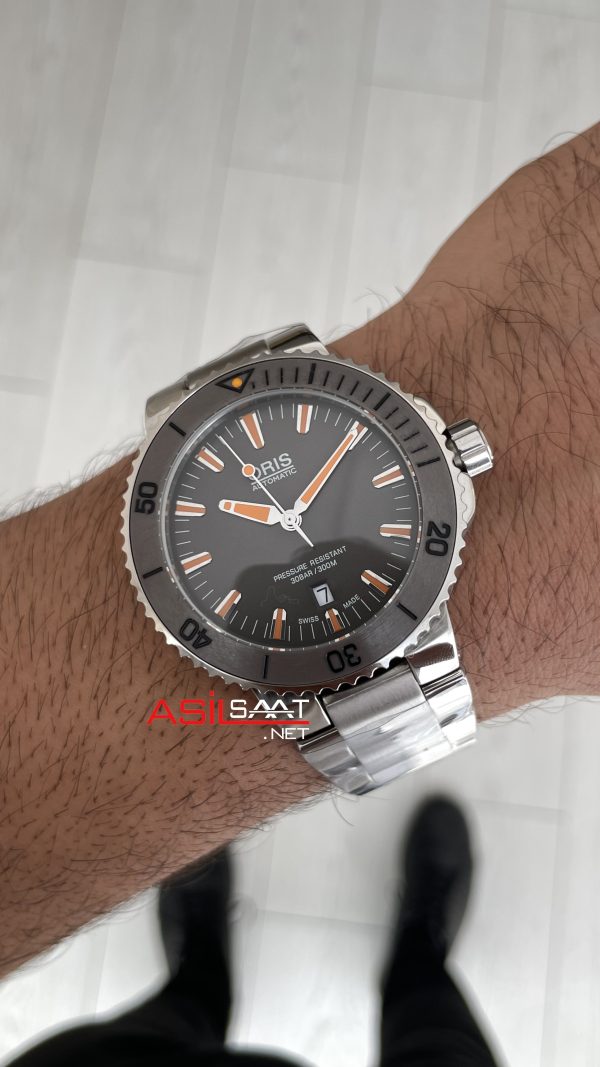 Oris Aquis Date 43mm Gri Kadran Replika Saat Oris Aquis Date 43mm Gri Kadran Replika Saat