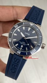 Oris Aquis Date Mavi 43mm Kauçuk Replika Saat
