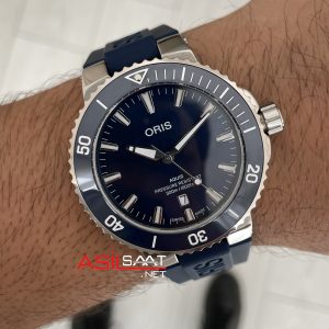 Oris Aquis Date Mavi 43mm Kauçuk Replika Saat