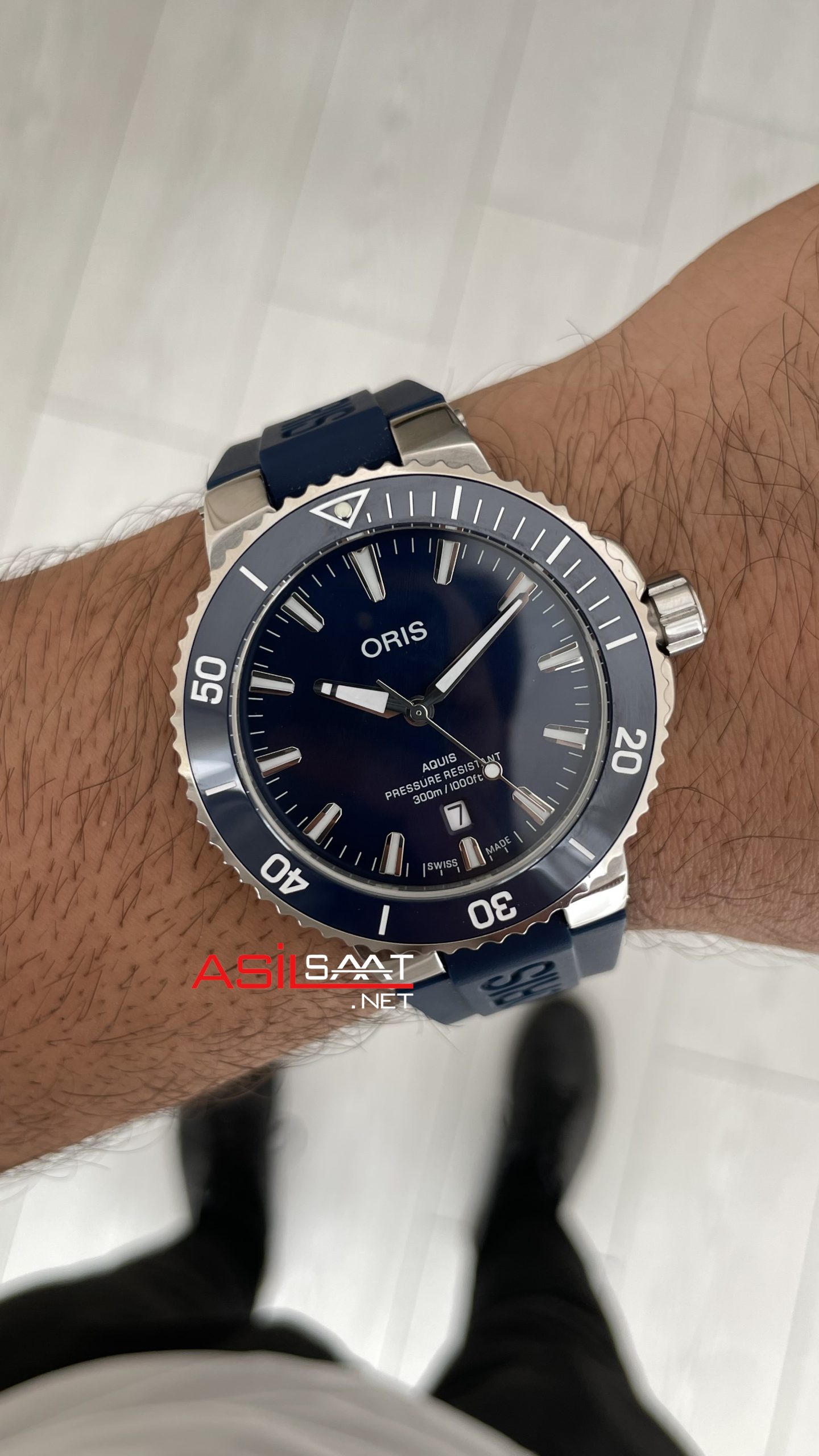 Oris Aquis Date Mavi 43mm Kauçuk Replika Saat