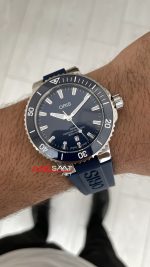 Oris Aquis Date Mavi 43mm Kauçuk Replika Saat