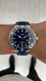 Oris Aquis Date Mavi 43mm Kauçuk Replika Saat