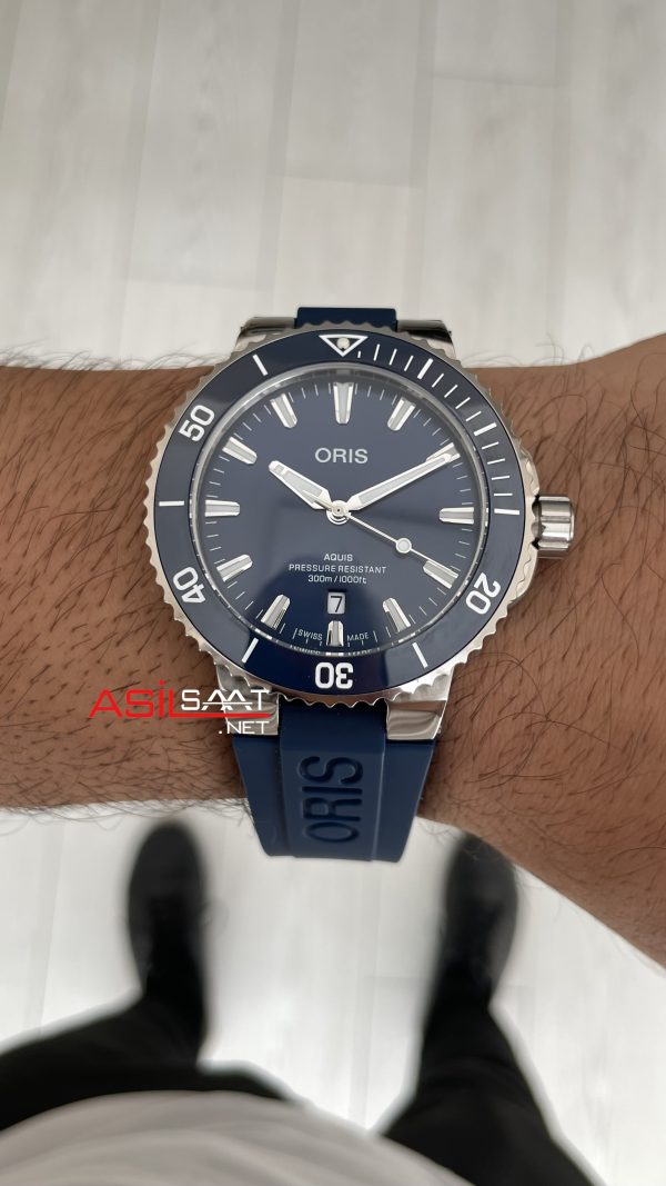 Oris Aquis Date Mavi 43mm Kauçuk Replika Saat Oris Aquis Date Mavi 43mm Kauçuk Replika Saat
