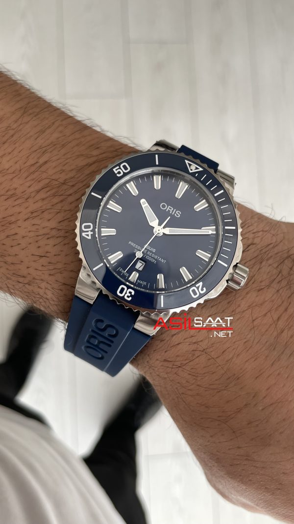 Oris Aquis Date Mavi 43mm Kauçuk Replika Saat Oris Aquis Date Mavi 43mm Kauçuk Replika Saat