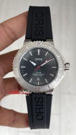 Oris Aquis Date Relief 43mm Gri Kadran Kauçuk Replika Saat