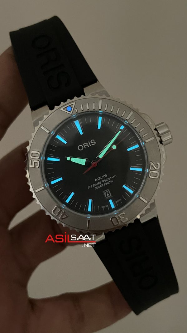 Oris Aquis Date Relief 43mm Gri Kadran Kauçuk Replika Saat Oris Aquis Date Relief 43mm Gri Kadran Kauçuk Replika Saat