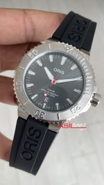 Oris Aquis Date Relief 43mm Gri Kadran Kauçuk Replika Saat