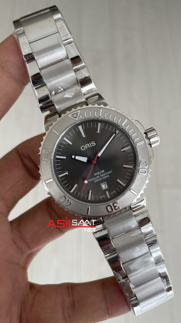 Oris Aquis Date Relief 43mm Gri Kadran Replika Saat Oris Aquis Date Relief 43mm Gri Kadran Replika Saat