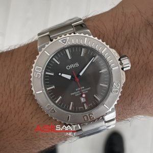 Oris Aquis Date Relief 43mm Gri Kadran Replika Saat