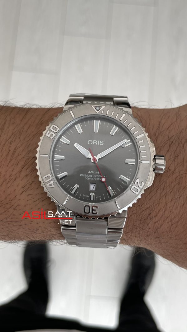 Oris Aquis Date Relief 43mm Gri Kadran Replika Saat Oris Aquis Date Relief 43mm Gri Kadran Replika Saat