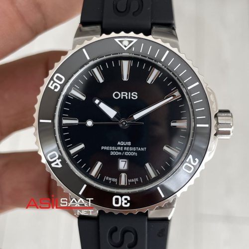 Oris Aquis Date Siyah 43mm Kauçuk Replika Saat
