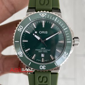 Oris Aquis Date Yeşil 43mm Kauçuk Replika Saat