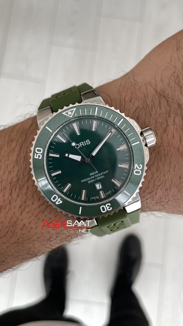 Oris Aquis Date Yeşil 43mm Kauçuk Replika Saat Oris Aquis Date Yeşil 43mm Kauçuk Replika Saat