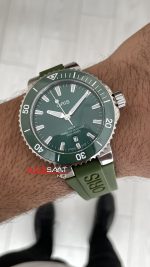 Oris Aquis Date Yeşil 43mm Kauçuk Replika Saat