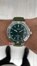 Oris Aquis Date Yeşil 43mm Kauçuk Replika Saat