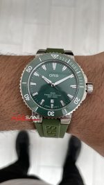 Oris Aquis Date Yeşil 43mm Kauçuk Replika Saat