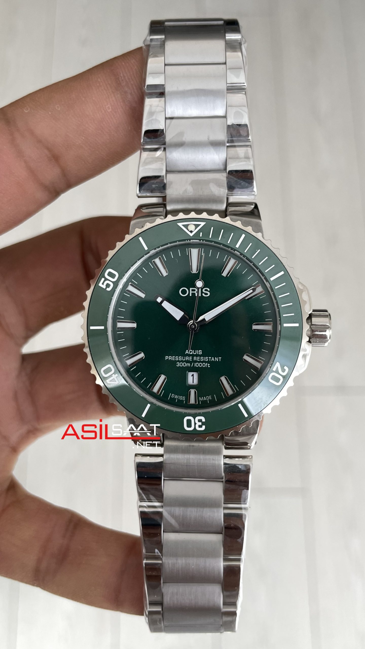 Oris Aquis Date Yeşil 43mm Replika Saat