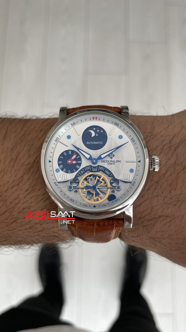 Patek Philippe Geneve Tourbillon Moonphase Kahverengi Silver 40mm Patek Philippe Geneve Tourbillon Moonphase Kahverengi Silver 40mm