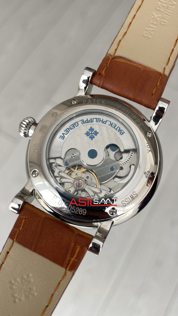 Patek Philippe Geneve Tourbillon Moonphase Kahverengi Silver 40mm Patek Philippe Geneve Tourbillon Moonphase Kahverengi Silver 40mm