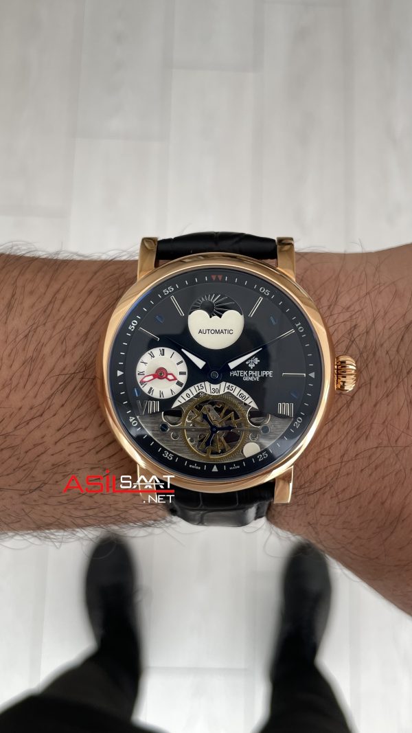 Patek Philippe Geneve Tourbillon Moonphase Siyah Kadran Rosegold Patek Philippe Geneve Tourbillon Moonphase Siyah Kadran Rosegold