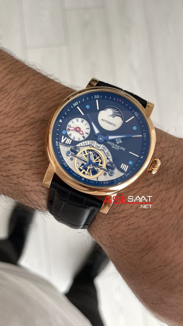 Patek Philippe Geneve Tourbillon Moonphase Siyah Kadran Rosegold Patek Philippe Geneve Tourbillon Moonphase Siyah Kadran Rosegold