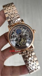 Patek Philippe Geneve Tourbillon Moonphase Skeleton Rosegold 42mm Replika Saat