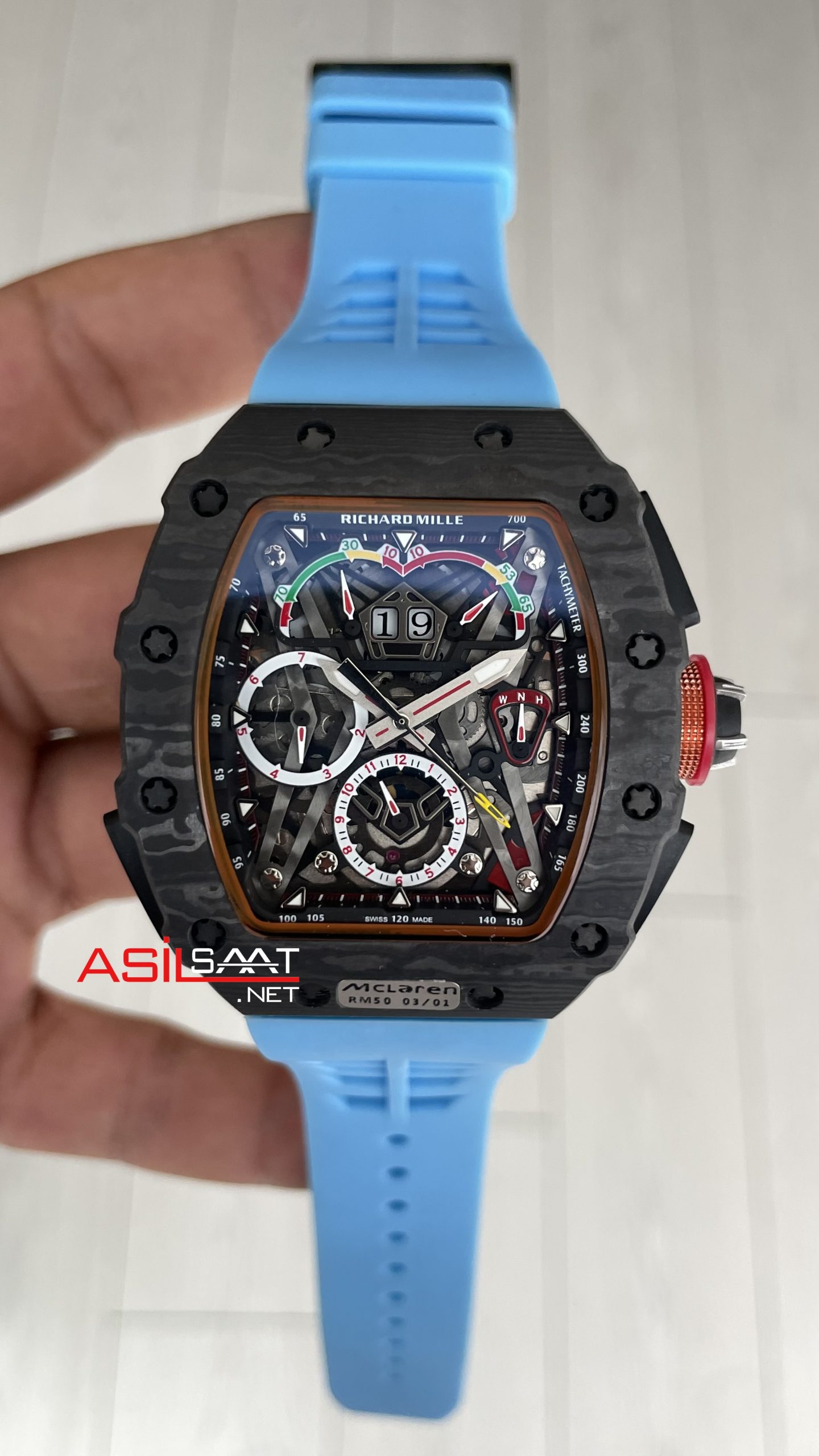 Richard Mille McLaren RM50-03 Titanium & Carbon TPT Mavi Richard Mille McLaren RM50-03 Titanium & Carbon TPT Mavi