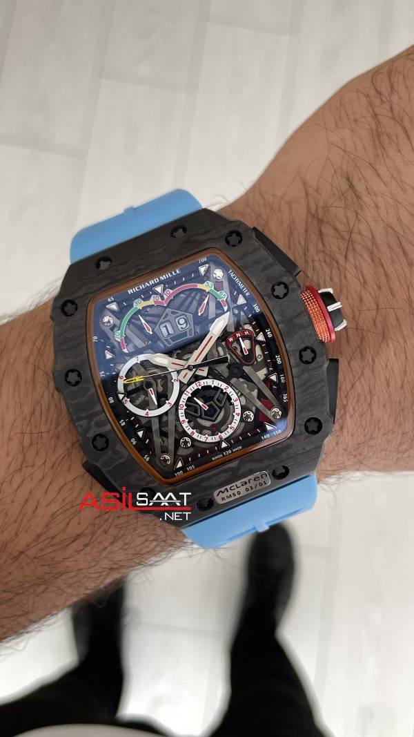 Richard Mille McLaren RM50-03 Titanium & Carbon TPT Mavi Richard Mille McLaren RM50-03 Titanium & Carbon TPT Mavi