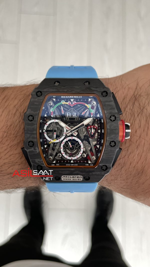 Richard Mille McLaren RM50-03 Titanium & Carbon TPT Mavi Richard Mille McLaren RM50-03 Titanium & Carbon TPT Mavi
