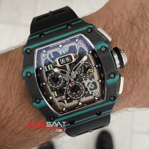 Richard Mille RM 011 Ultimate Edition Torquoise TPT Skeleton Flyback Chronograph Carbon & Titanium
