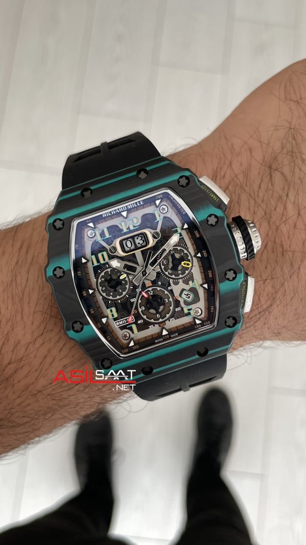 Richard Mille RM 011 Ultimate Edition Torquoise TPT Skeleton Flyback Chronograph Carbon & Titanium Richard Mille RM 011 Ultimate Edition Torquoise TPT Skeleton Flyback Chronograph Carbon & Titanium