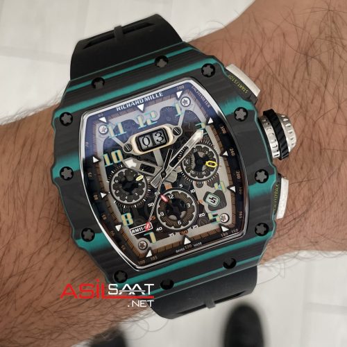 Richard Mille RM 011 Ultimate Edition Torquoise TPT Skeleton Flyback Chronograph Carbon & Titanium