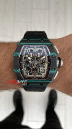 Richard Mille RM 011 Ultimate Edition Torquoise TPT Skeleton Flyback Chronograph Carbon & Titanium